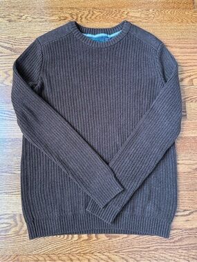 G.H. Bass & Co. Chocolate Brown Ribbed Knit Crewneck Sweater Chunky Men’s M